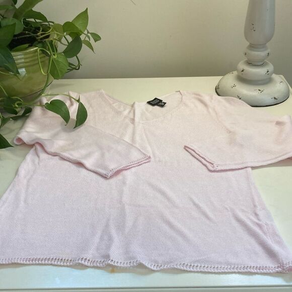 EILEEN FISHER XL Organic Cotton Slub V-Neck Top - Picture 6 of 13